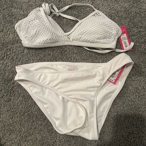 White Mesh Bikini Set
